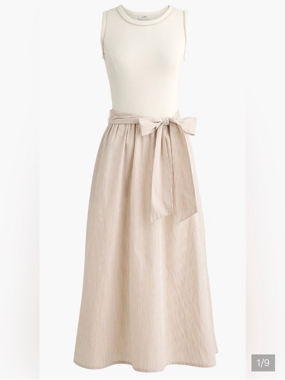 Jcrew Factory Toe Wasted Mixed Media Midi Dress - Picture 1 of 2
